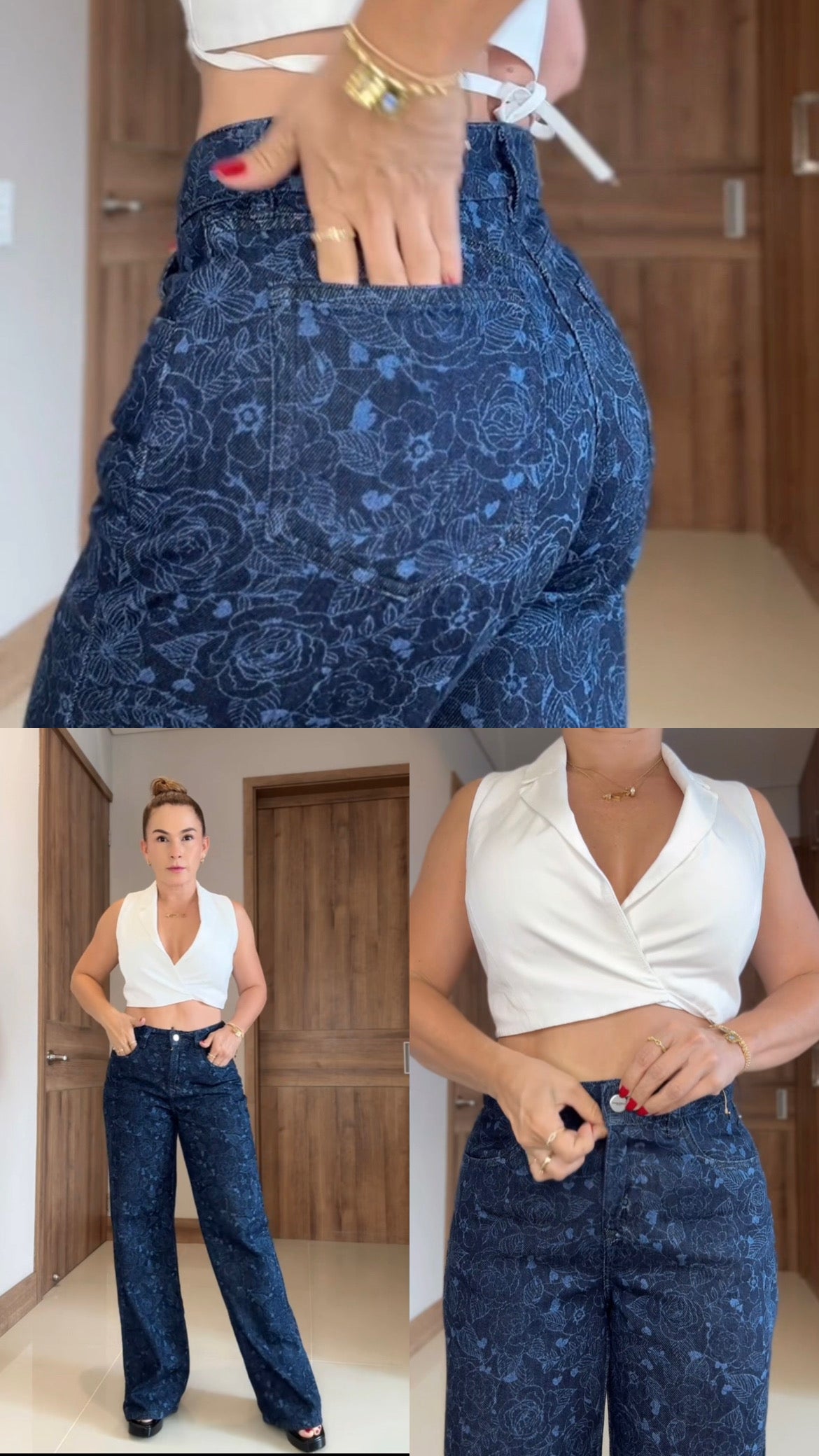 jeans de flores