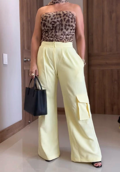 Pantalón cargo amarillo