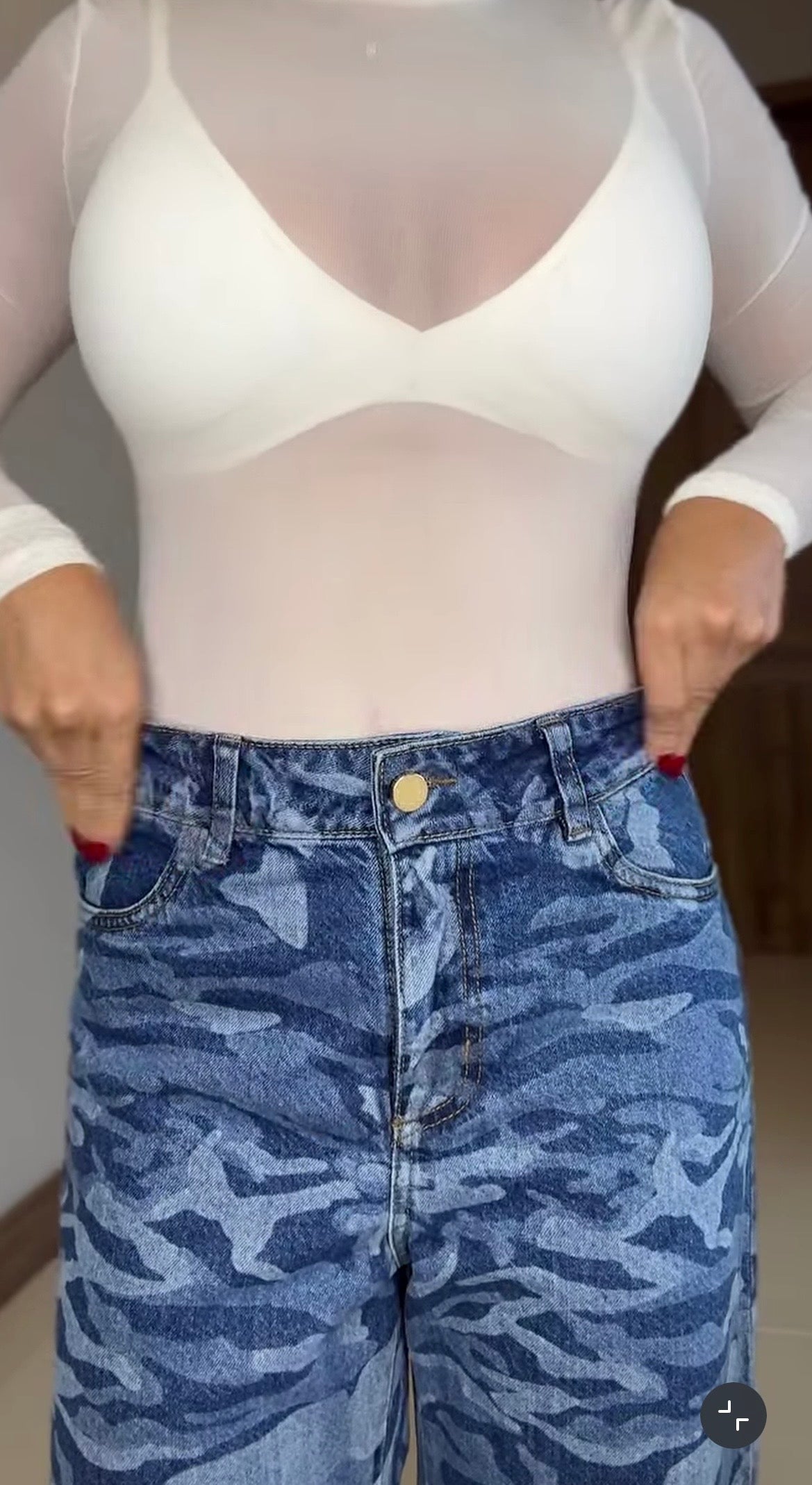 jeans camuflado WIDE LEG