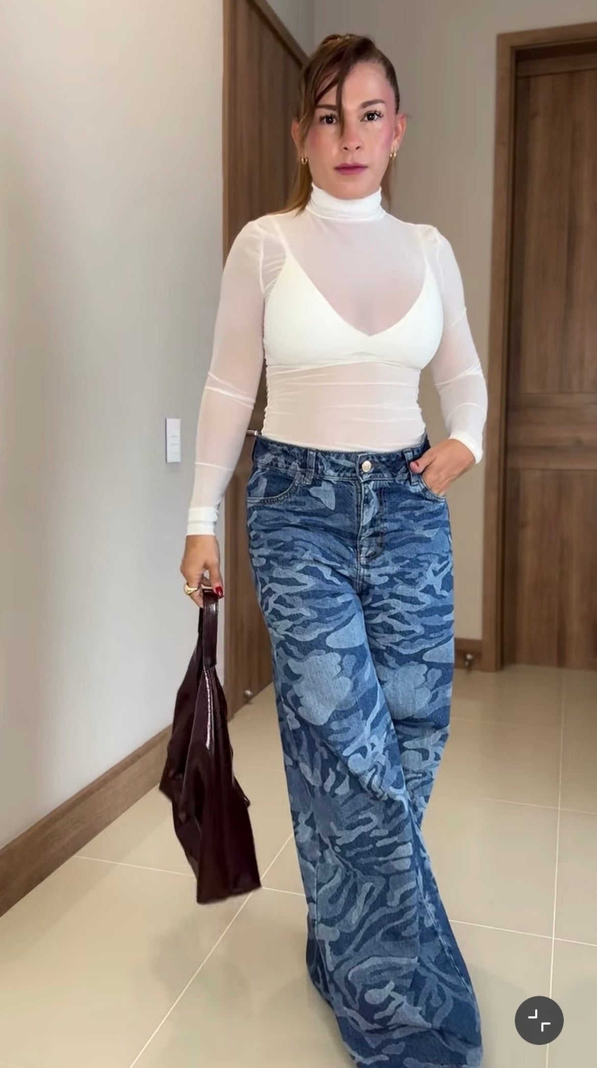 jeans camuflado WIDE LEG